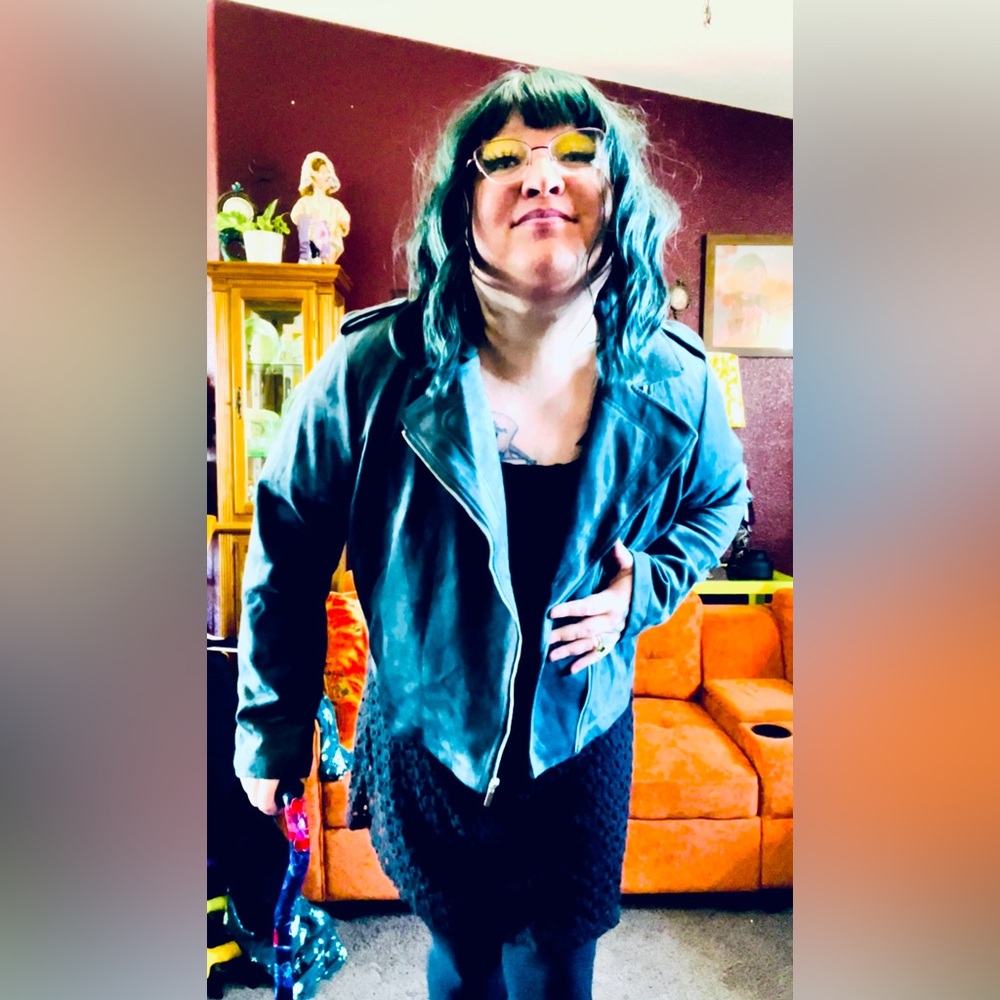 Lauren Conrad Steel Grey Suede Jacket
